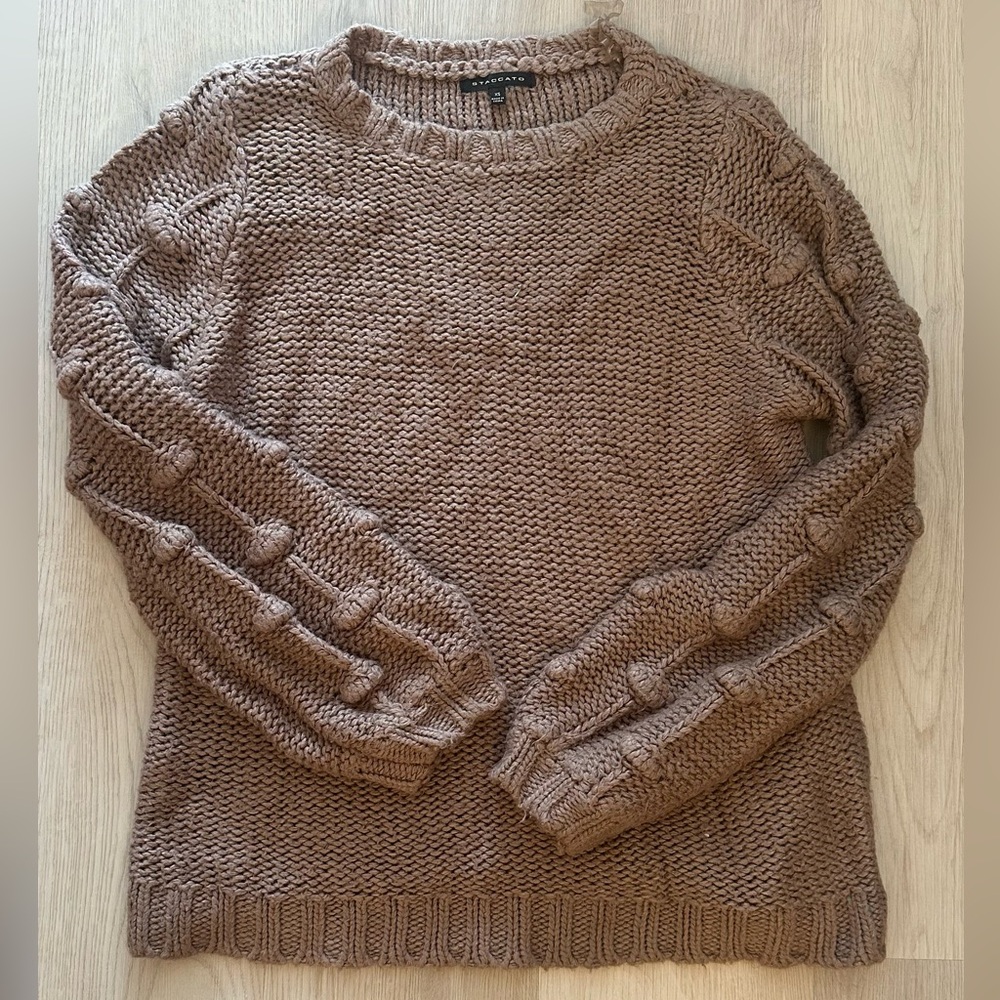 Staccato Taupe Cable Knit Sweater